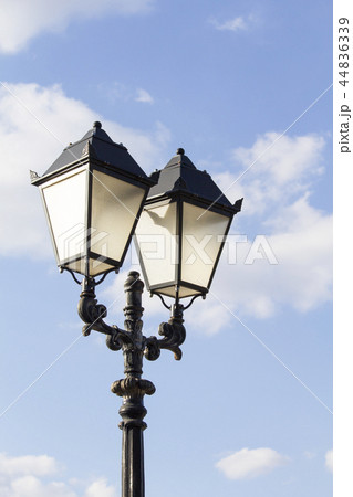 Street light metallic black in vintage style 44836339