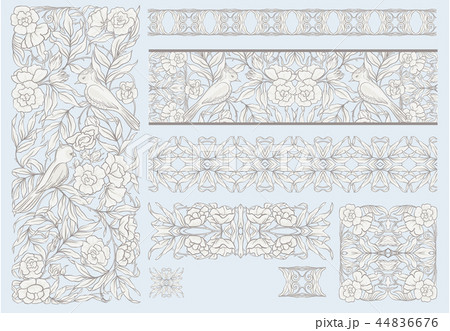 Floral pattern in art nouveau style,  44836676