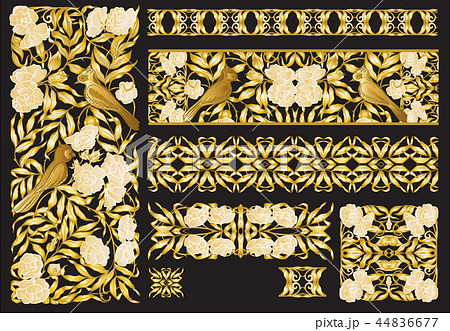 Floral pattern in art nouveau style,  44836677