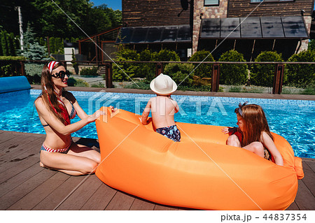 Beauty mother with daughter and littel son. 44837354
