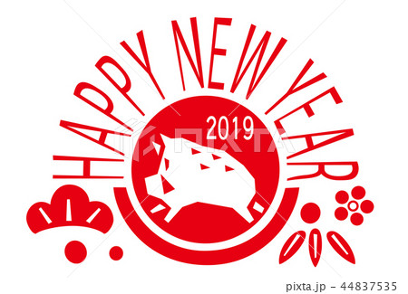 2019　日の丸　亥　テンプレート　 44837535