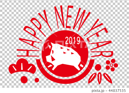 2019　日の丸　亥　テンプレート　 44837535