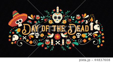 Day of the dead sugar skull typography banner 44837608