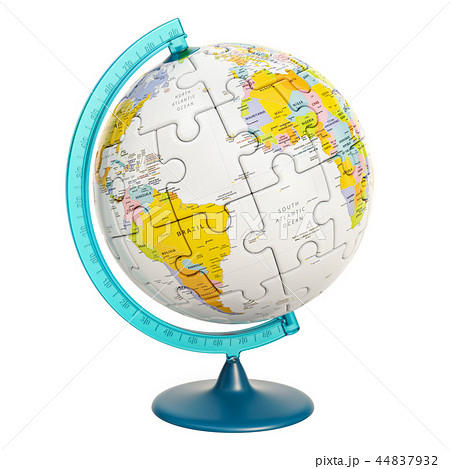 Geographical globe of planet Earth from puzzle Geographical globe of planet Earth from puzzle 44837932