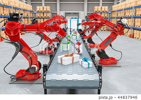 Automatic warehouse gift boxes and robotic arms 44837946