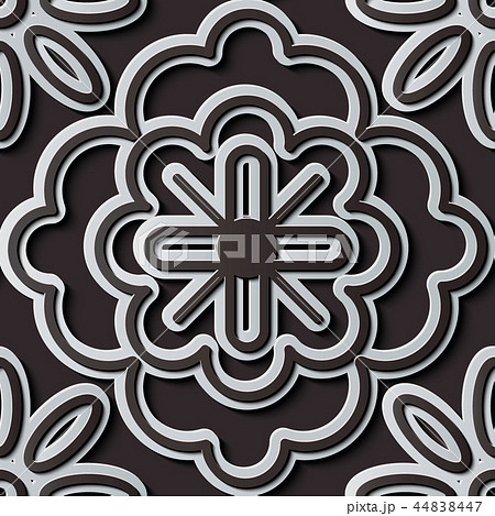 Seamless relief sculpture decoration retro pattern 44838447