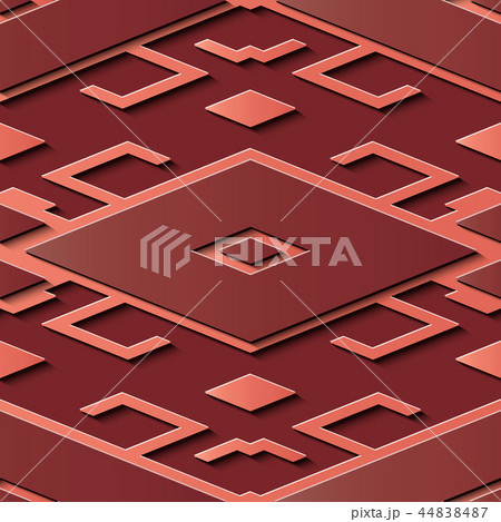 Seamless relief sculpture decoration retro pattern 44838487