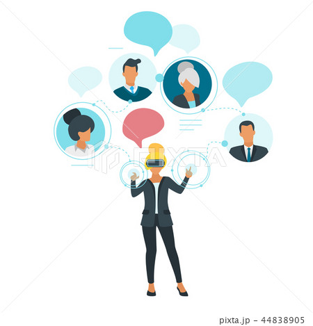 Social network communication. 44838905