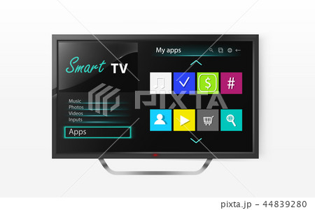 smart tv menu on lcd screen smart tv menu on lcd screen 44839280