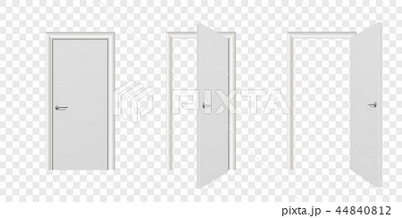 Vector Realistic Different Opened and Closed White Wooden Door Icon Set Closeup Isolated on Vector Realistic Different Opened and Closed White Wooden Door Icon Set Closeup Isolated on 44840812