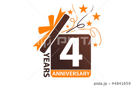 4 Years Gift Box Ribbon Anniversary 44841659