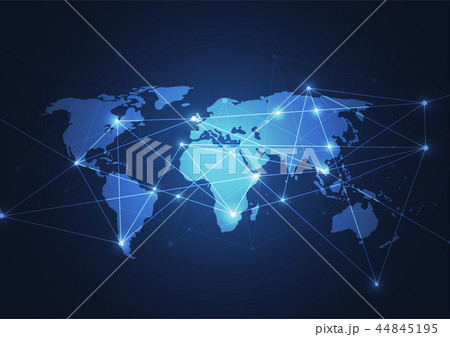 Global network connection. World map point 44845195
