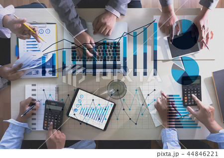 Business Man Sales Increase Revenue Shares and  44846221