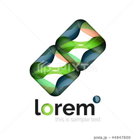 Abstract geometric logo created with overlapping smooth shapes 44847600