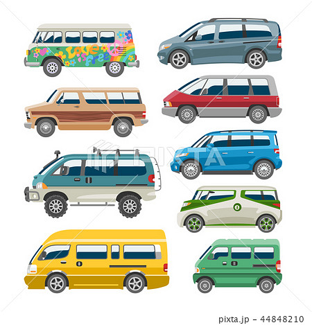 Minivan car vector van auto vehicle family minibus vehicle and automobile banner isolated citycar 44848210