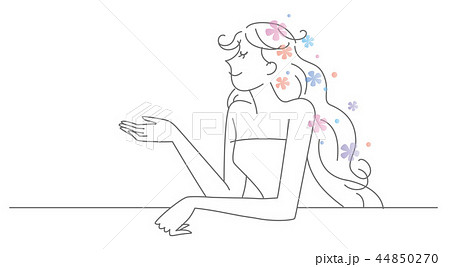 女性 ロングヘア イメージ イラスト 女性 ロングヘア イメージ イラスト 44850270