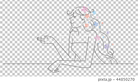 女性 ロングヘア イメージ イラスト 女性 ロングヘア イメージ イラスト 44850270