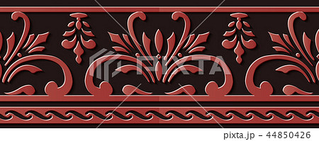 Seamless relief sculpture decoration retro pattern 44850426