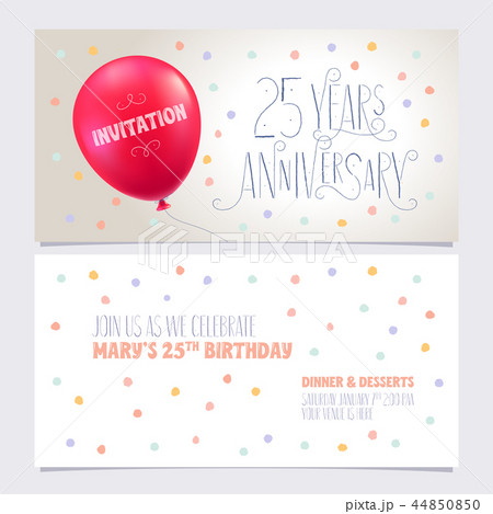25 years anniversary invite vector illustration 44850850