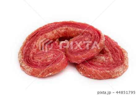 strawberry sugar puff isolated on white background strawberry sugar puff isolated on white background 44851795