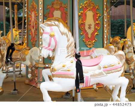 Horses on a carnival Merry Go Round 44852475