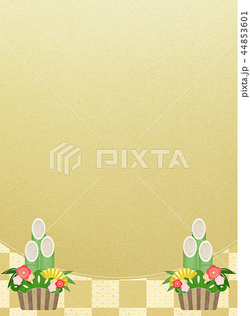 和-和風-和柄-背景-金箔-市松模様-門松-正月 和-和風-和柄-背景-金箔-市松模様-門松-正月 44853601