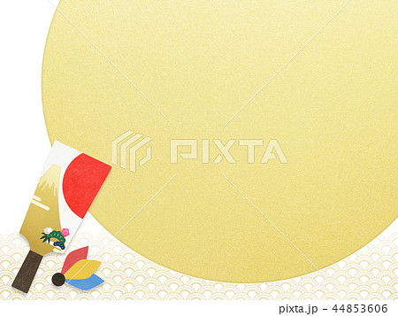 和-和風-和柄-和紙-背景-羽子板-金-日の出-正月 44853606