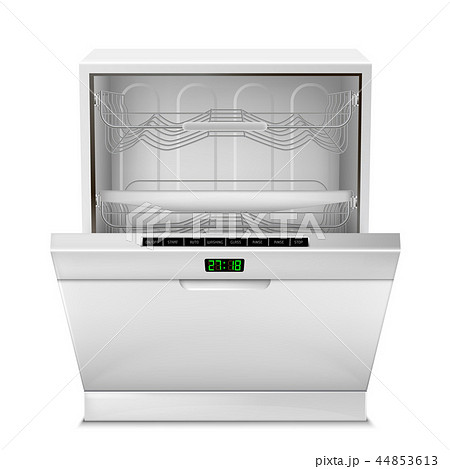 3d realistic open dishwasher machine 44853613