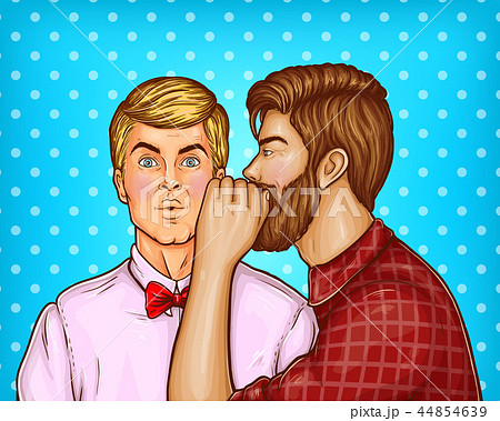イラスト素材: pop art men whisper about sale