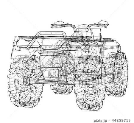 Atv Quadbike Concept Outline Vectorのイラスト素材