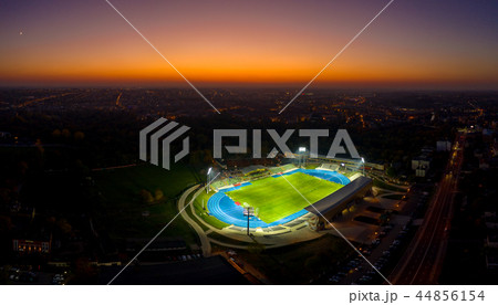 football stadium illuminated by jupiter on evening football stadium illuminated by jupiter on evening 44856154