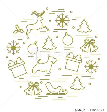 Different new year and christmas symbols Winter 44856674