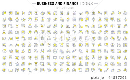 Set Vector Line Icons of Business and Finance. 44857291