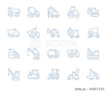 Set Vector Line Icons of Heavy Equipment. 44857354