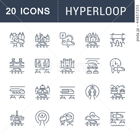 Set Vector Line Icons of Hyperloop. Set Vector Line Icons of Hyperloop. 44857355