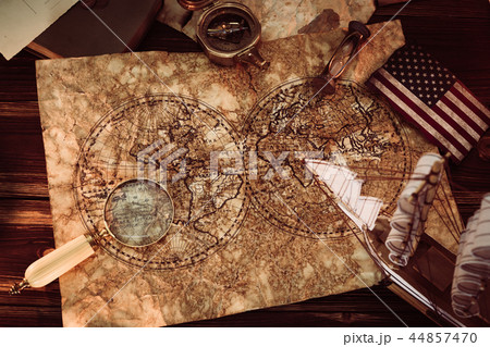 Old vintage maps and marine equipment Old vintage maps and marine equipment 44857470