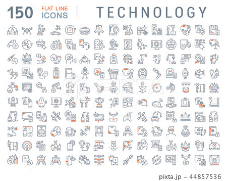 Set Vector Line Icons of Technology. Set Vector Line Icons of Technology. 44857536