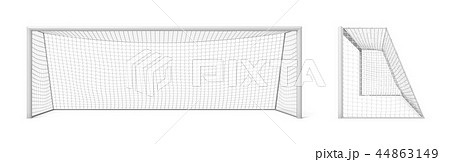 3d rendering of white empty football gates isolated on a white background. 44863149