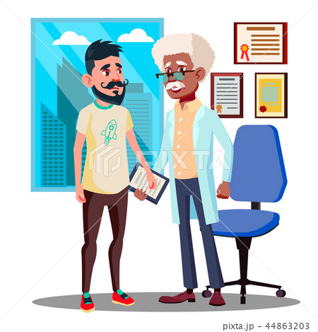 Sad Teenager Visiting Doctor Vector. Isolated Illustration 44863203