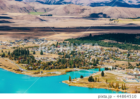 View of Lake Tekapo from Mount John, NZ View of Lake Tekapo from Mount John, NZ 44864510