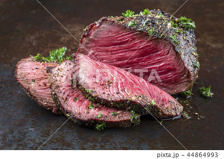 Barbecue Wagyu Point Steak sliced as close-up Barbecue Wagyu Point Steak sliced as close-up 44864993