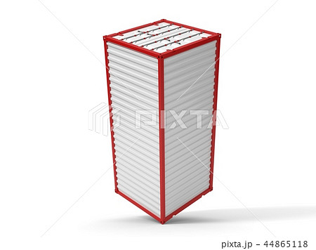balanced on corner shipment container on white. 3d illustration balanced on corner shipment container on white. 3d illustration 44865118
