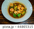 Sour soup spicy with shrimp and fired egg. Sour soup spicy with shrimp and fired egg. 44865315