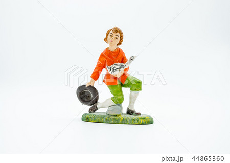 Christian nativity scene figure. Boy with hat 44865360
