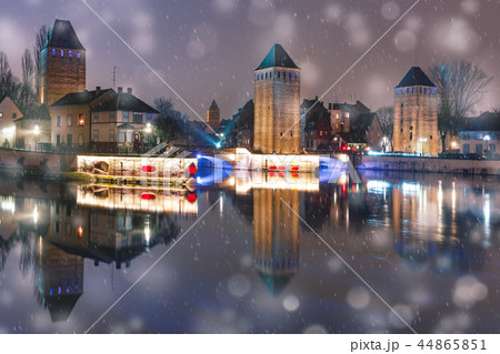 Night Petite France in Strasbourg, Alsace 44865851