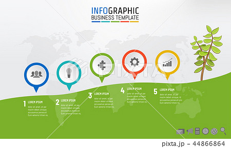Business infographic milestone template 5 steps 44866864