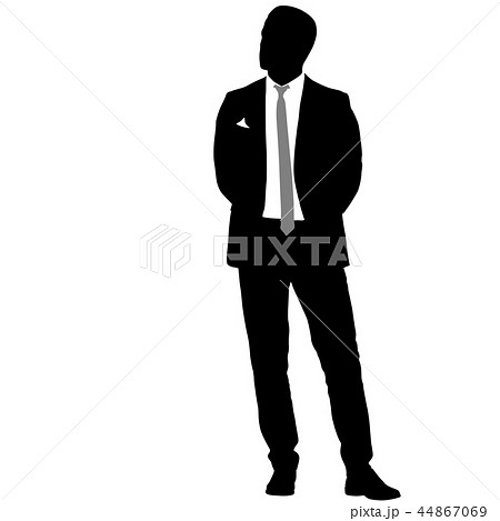 Silhouette Businessman Man In Suit With Tieのイラスト素材
