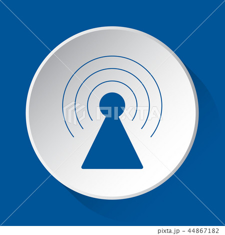 transmitter tower - blue icon on white button transmitter tower - blue icon on white button 44867182