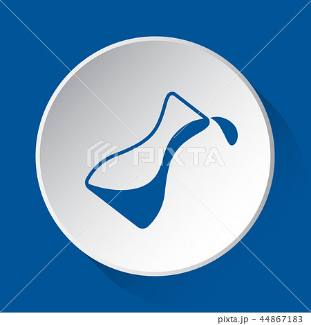 flask with a drop, blue icon on white button 44867183