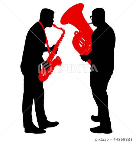 Silhouette of musician playing the saxophone  44869833